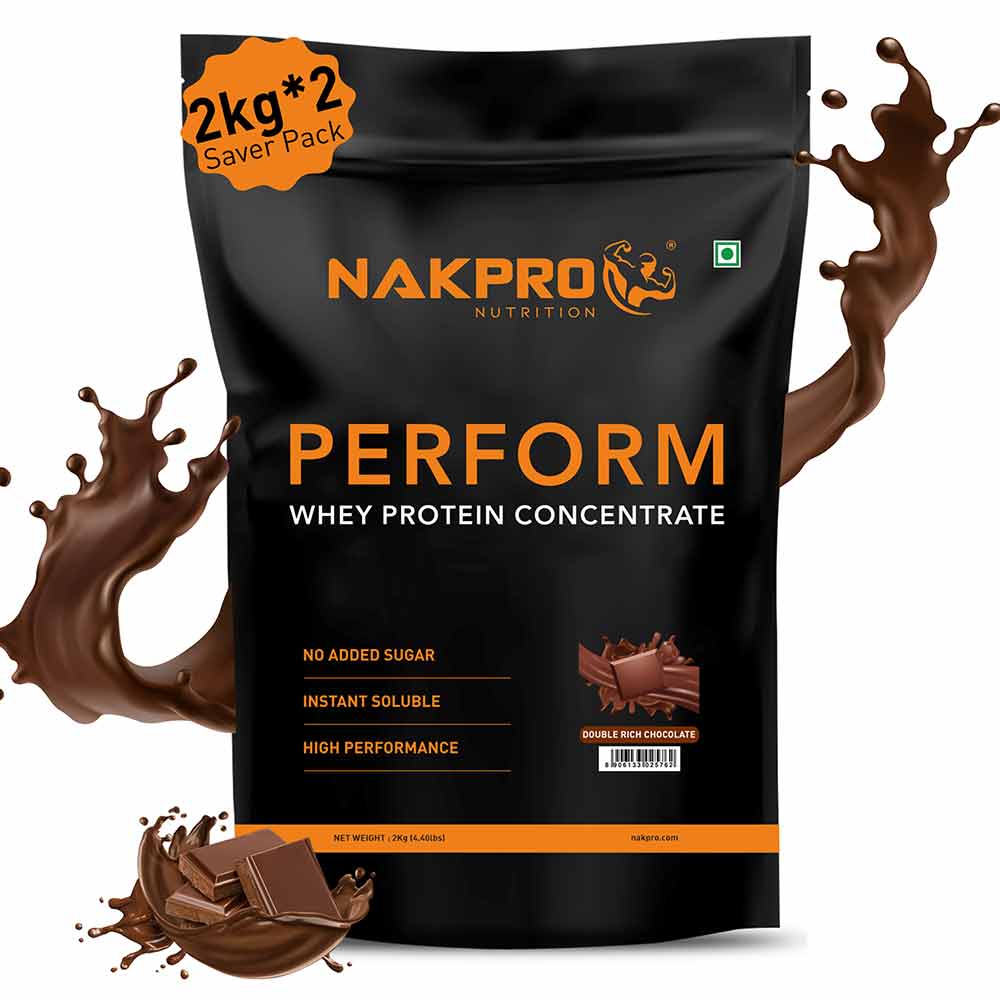 1 - Nakpro Perform Whey Protein Concentrate,  4.4 lb  Double Rich Chocolate (Pack of 2) 