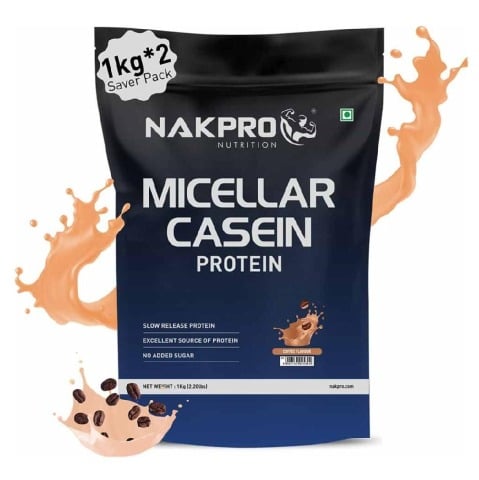 1 - Nakpro Micellar Casein Protein,  2.2 lb  Coffee (Pack of 2) 