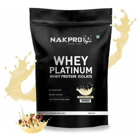 1 - Nakpro Whey Platinum Whey Protein Isolate,  1.1 lb  Milk Masala 