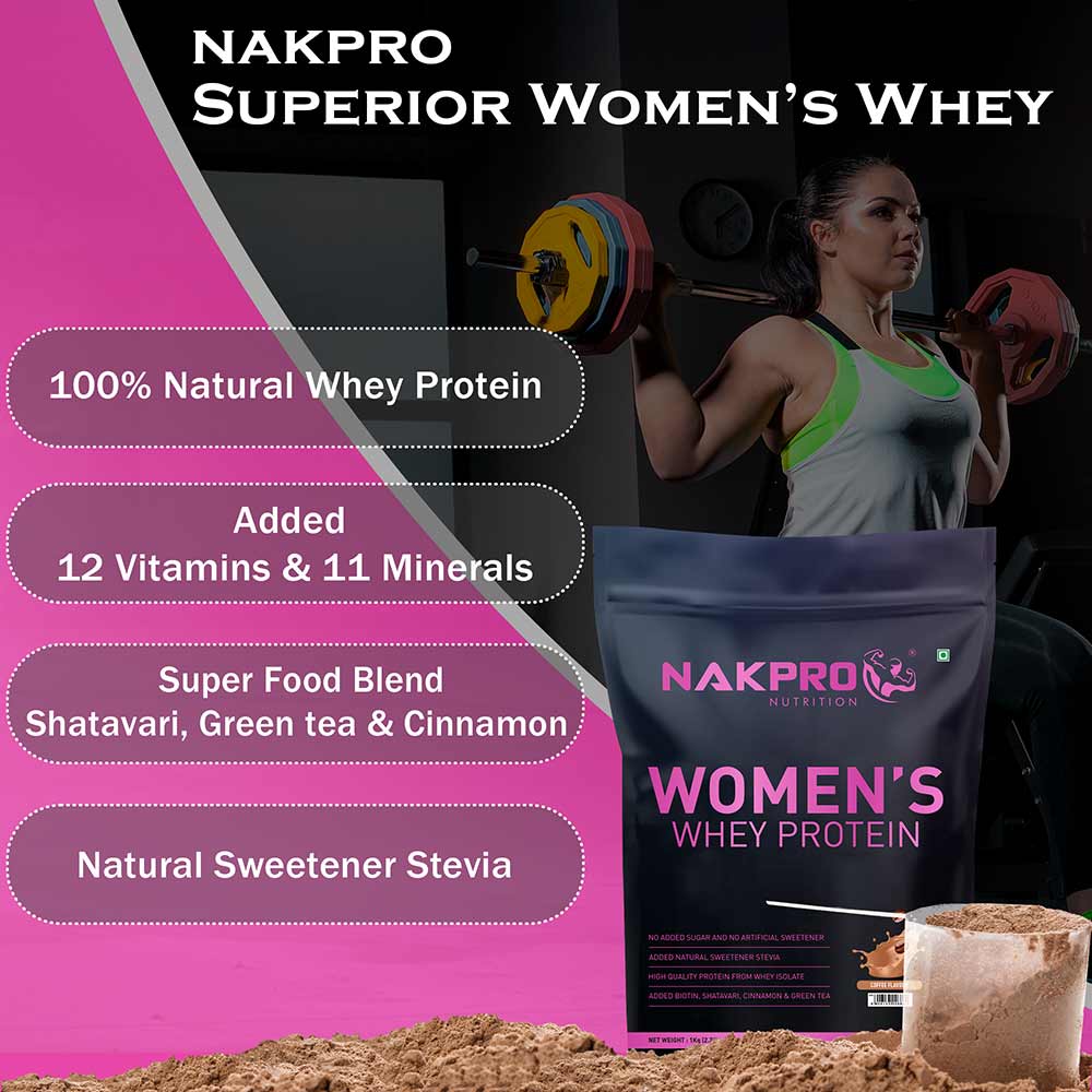 5 - Nakpro Women's Whey Protein,  2.2 lb  Coffee 