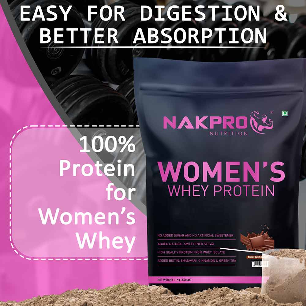 7 - Nakpro Women's Whey Protein,  2.2 lb  Double Rich Chocolate 