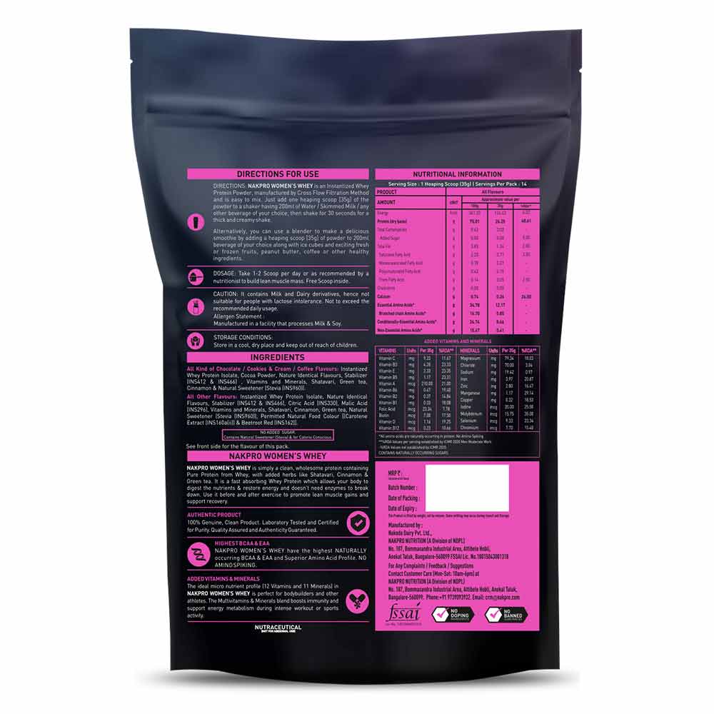 2 - Nakpro Women's Whey Protein,  1.1 lb  Chocolate 
