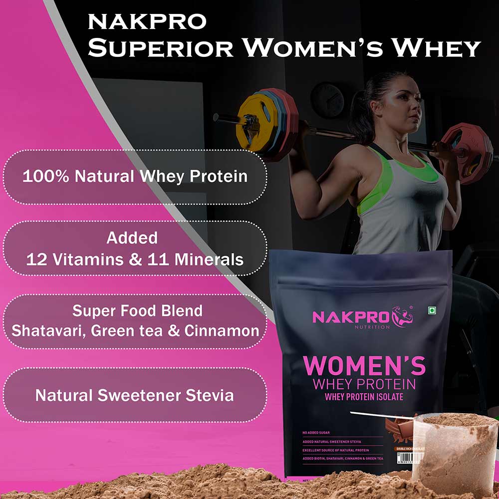 5 - Nakpro Women's Whey Protein,  1.1 lb  Double Rich Chocolate 