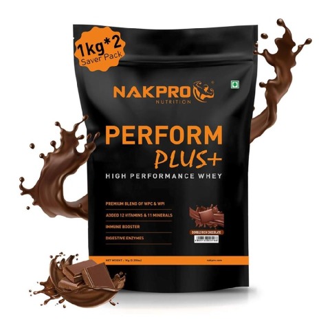 1 - Nakpro Perform Plus+ High Performance Whey,  2.2 lb  Double Rich Chocolate (Pack of 2) 