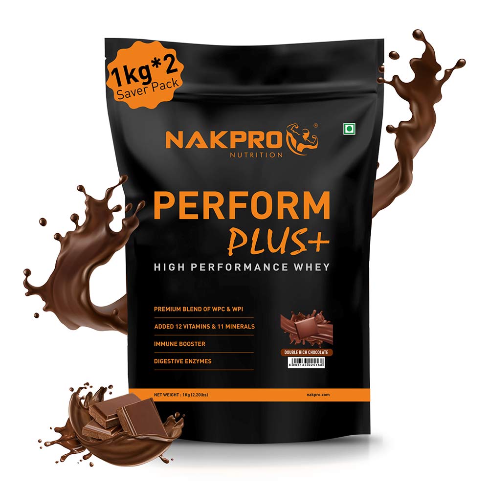 1 - Nakpro Perform Plus+ High Performance Whey,  2.2 lb  Double Rich Chocolate (Pack of 2) 