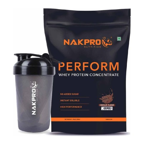 1 - Nakpro Perform Whey Protein Concentrate 2.2 lb & Shaker Bottle 500ml Combo,  2 Piece(s)/Pack  Chocolate 