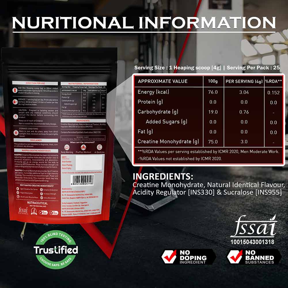 6 - Nakpro Perform Whey Protein Concentrate 2.2 lb & Creatine Monohydrate 0.22 lb Combo,  2 Piece(s)/Pack  Chocolate & Fruit Punch 