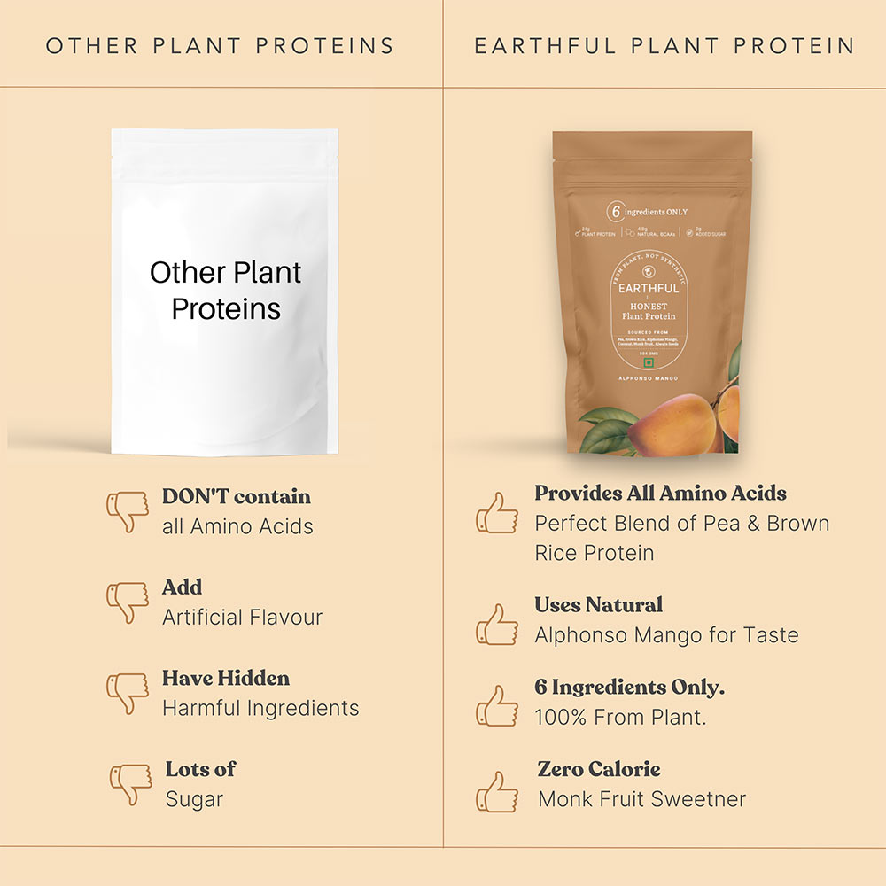 6 - Earthful Honest Plant Protein,  1.11 lb  Alphonso Mango 