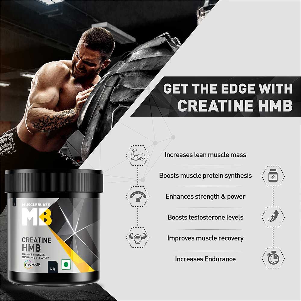 3 - MuscleBlaze Creatine HMB OP,  Unflavoured  0.27 lb 