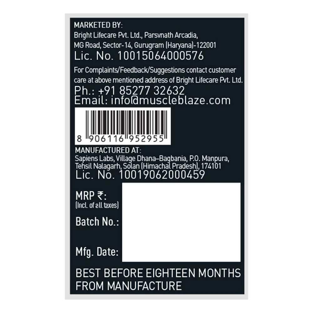 8 - MuscleBlaze Creatine HMB OP,  Unflavoured  0.27 lb 