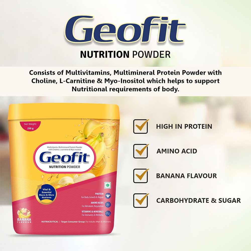 4 - Geofit Protein Powder,  Banana  250 g 