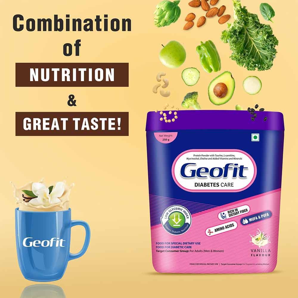 6 - Geofit Diabetes Care Protein Powder,  250 g  Vanilla 