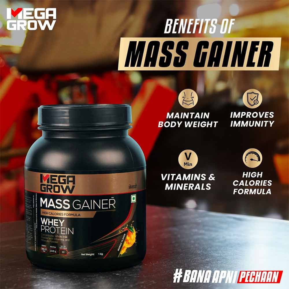 4 - Megagrow Mass Gainer High Calories Formula,  2.2 lb  Mango 