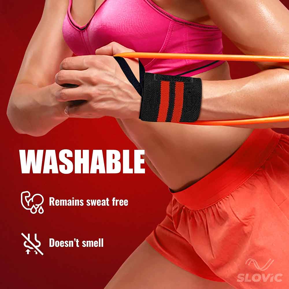5 - SLOVIC Wrist Support,  Black/Red  Free Size 