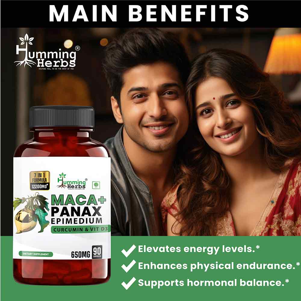 3 - Humming Herbs Maca with Panax Ginseng,  90 capsules 