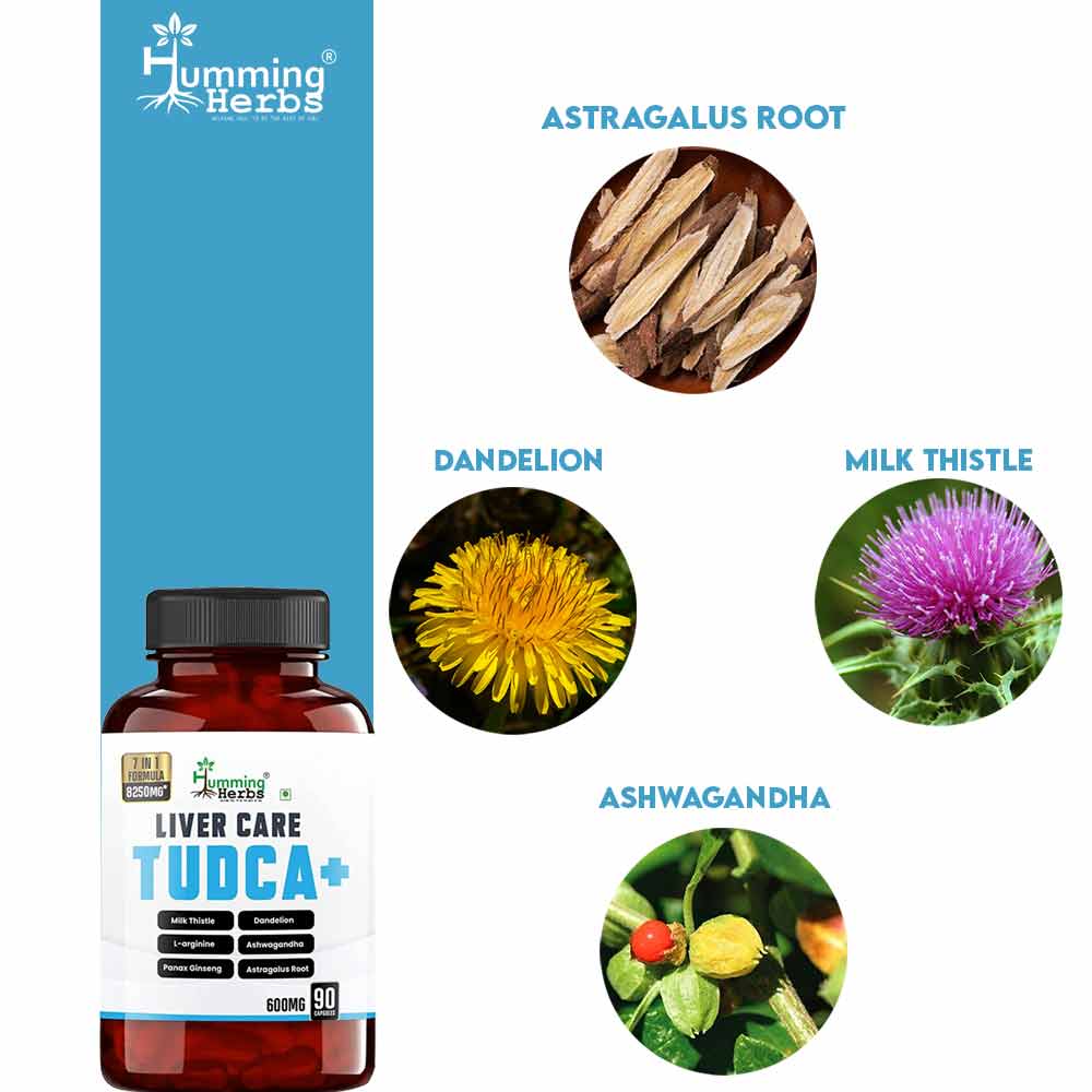 7 - Humming Herbs Liver Care Tudca + (Pack of 2),  90 capsules 