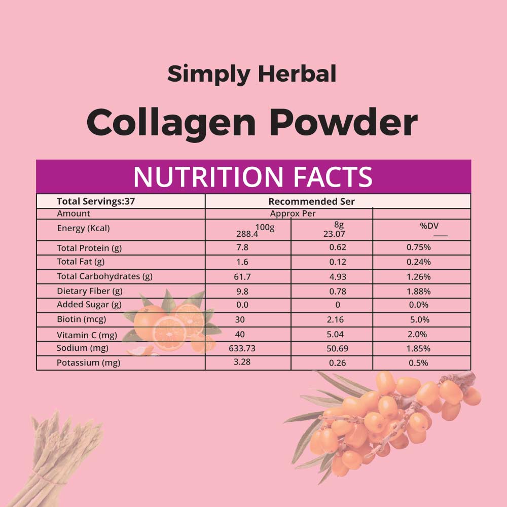 2 - Simply Herbal Collagen Powder 300g & Biotin 90 Capsules Combo,  2 Piece(s)/Pack  Unflavoured 