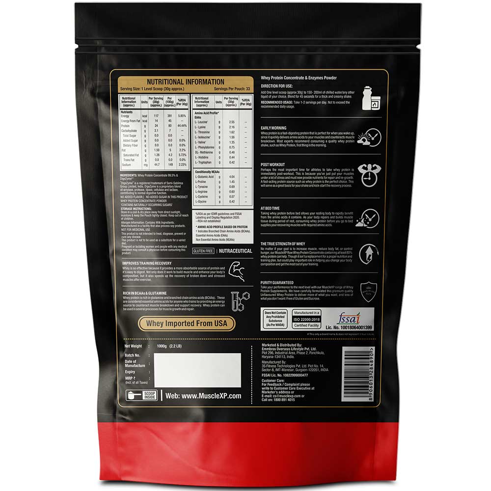 3 - MuscleXP Original Raw Whey Protein with Digestive Enzymes,  2.2 lb  Unflavoured+Shaker 