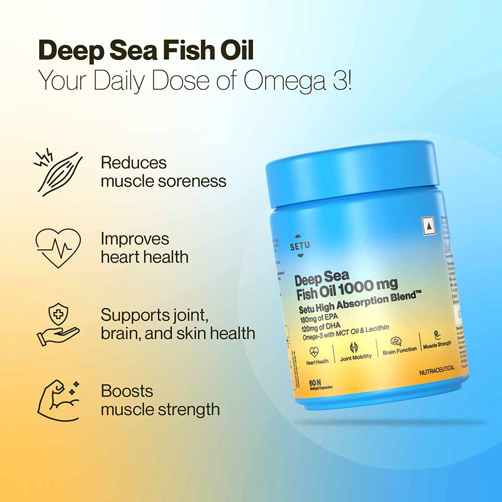 2 - Setu Deep Sea Fish Oil 1000mg (Pack of 2),  60 softgels 