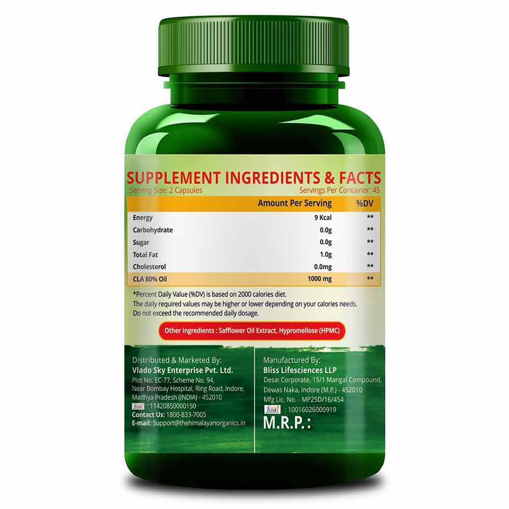 3 - Himalayan Organics Plant Based CLA 1000,  90 veggie capsule(s)  Unflavoured 