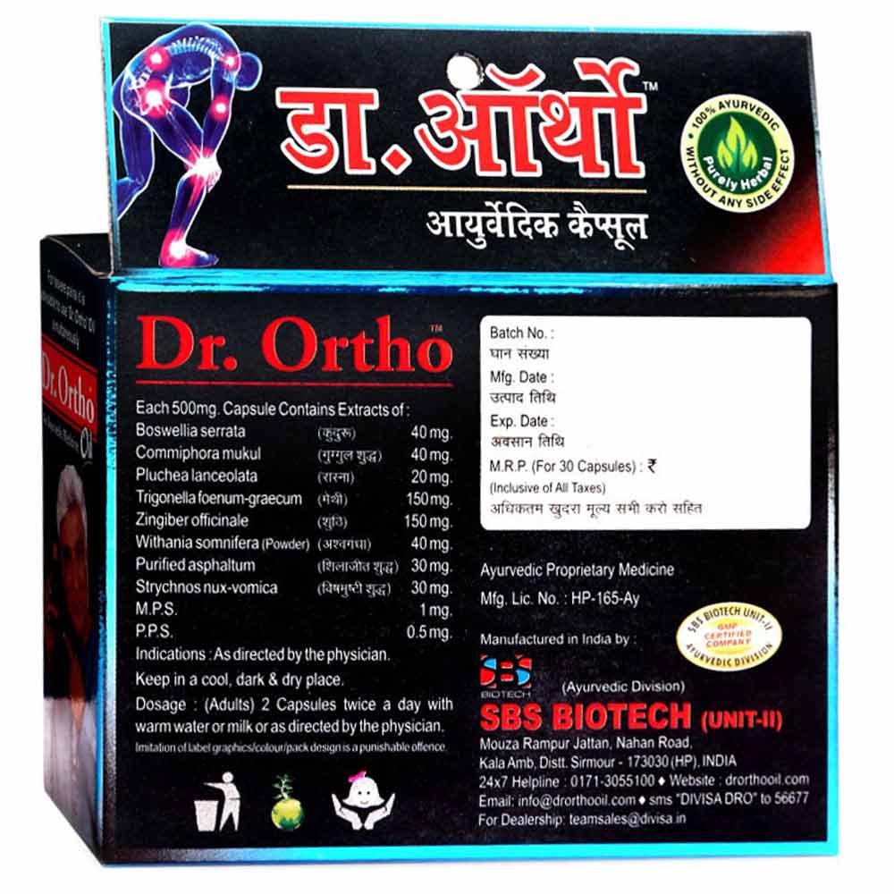Dr.Ortho Joint Pain Ayurvedic,  30 capsules 
