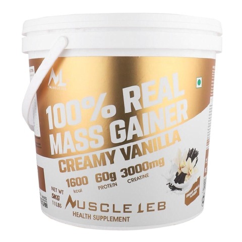 1 - Muscle Leb 100% Real Mass Gainer,  11 lb  Creamy Vanilla 