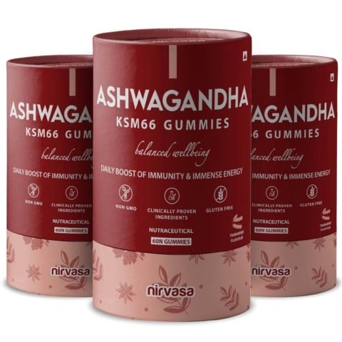 1 - Nirvasa Ashwagandha KSM66 Tamarind (Pack of 3), 60 gummies