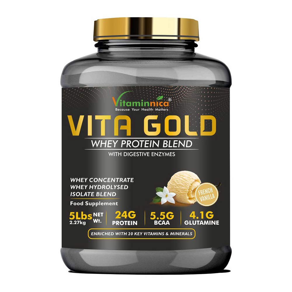 1 - Vitaminnica Vita Gold Whey Protein Blend,  5 lb  French Vanilla 