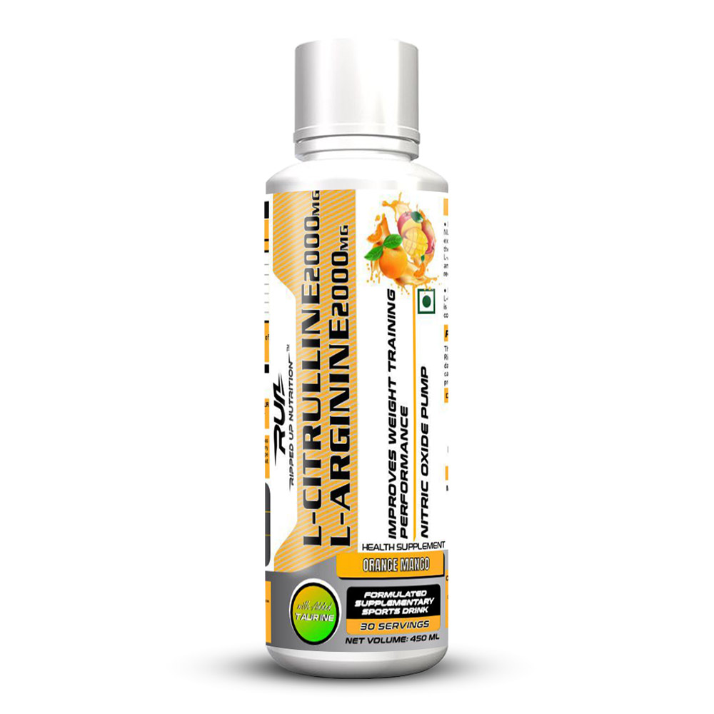 1 - Ripped Up Nutrition Liquid L-Citrulline & L-Arginine with Taurine Orange Mango,  450 ml 