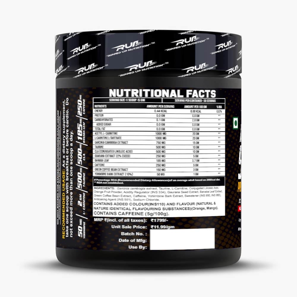 3 - Ripped Up Nutrition Alpha Shred,  0.33 lb  Orange Mango 