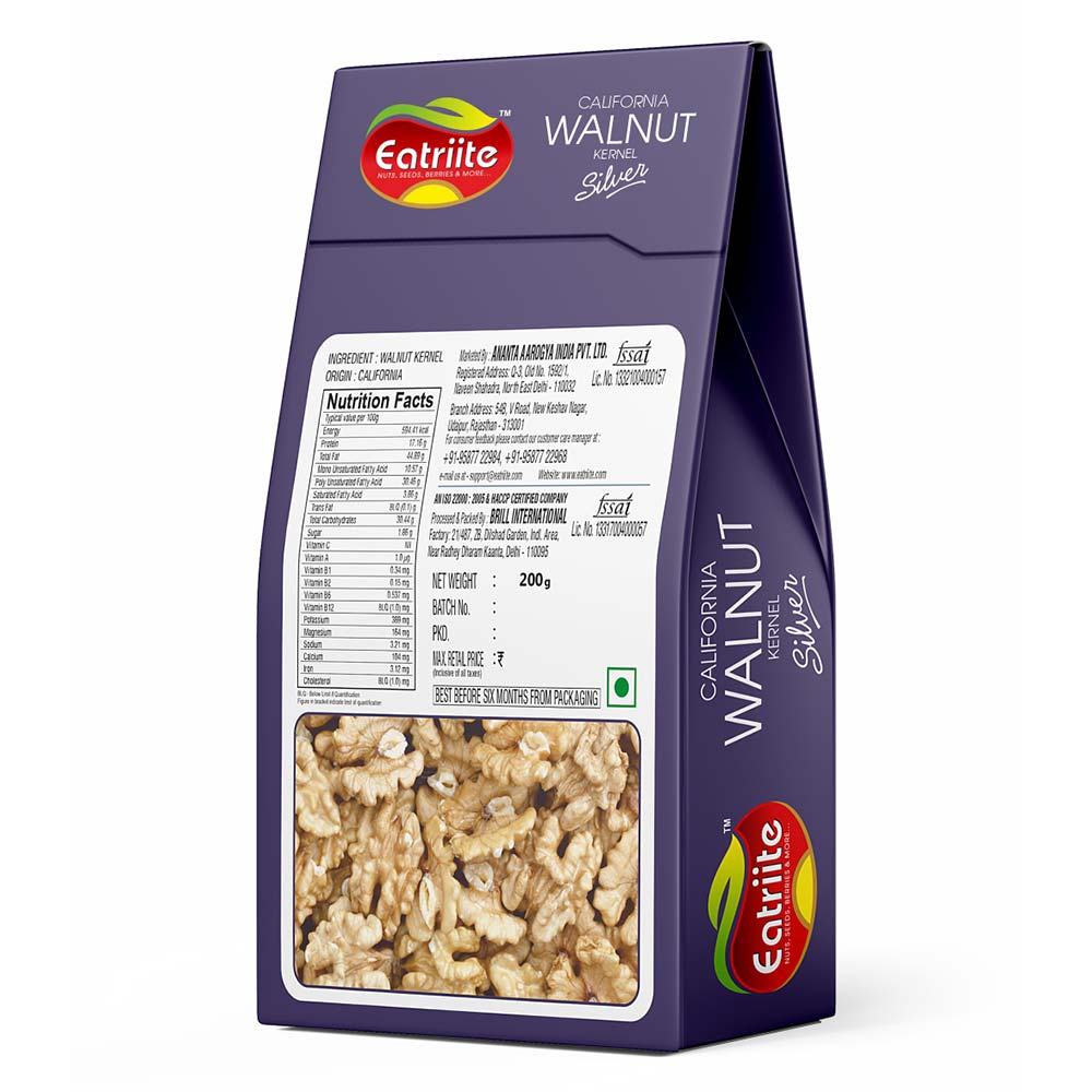 2 - Eatriite California Silver Walnut Kernel,  200 g  Unflavoured 