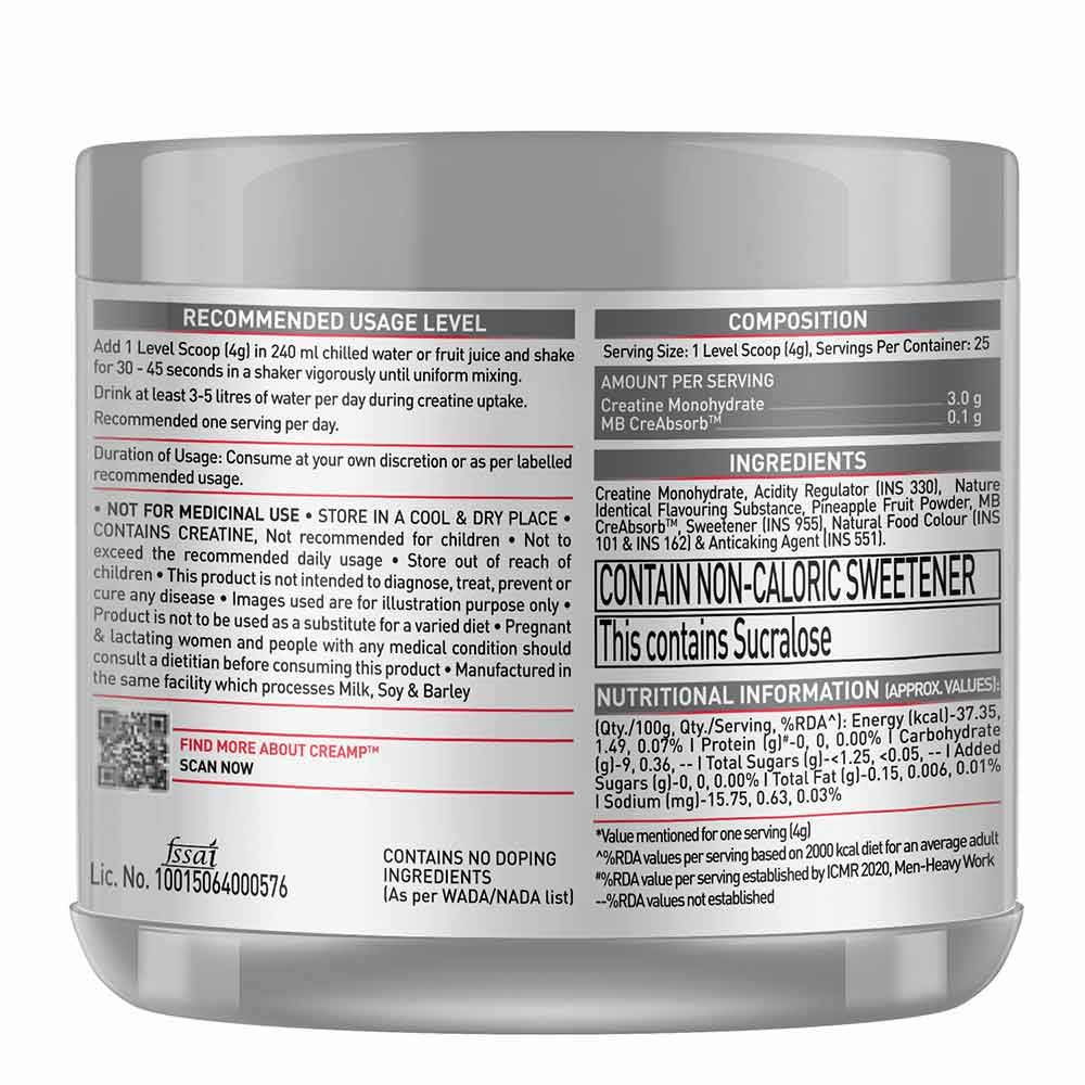 4 - MuscleBlaze Creatine Monohydrate OP,  Citrus Blast  0.22 lb 