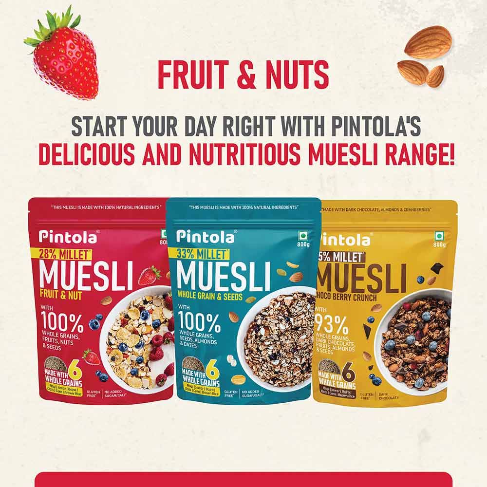 5 - Pintola Muesli,  350 g  Fruit & Nut with 28% Millet (Pouch) 