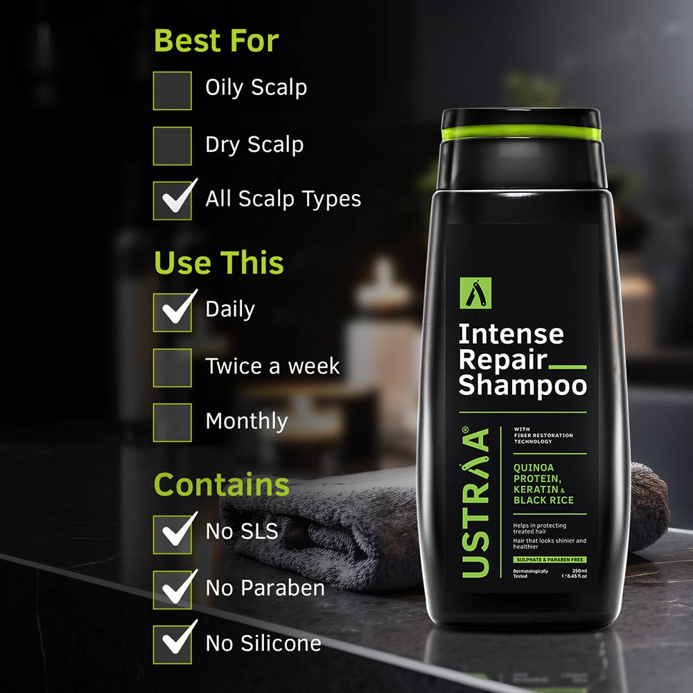 6 - Ustraa Intense Repair Shampoo,  250 ml  with Keratin & Black Rice 