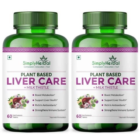1 - Simply Herbal Plant Based Liver Detox + Milk Thistle (Pack of 2),  60 capsules 