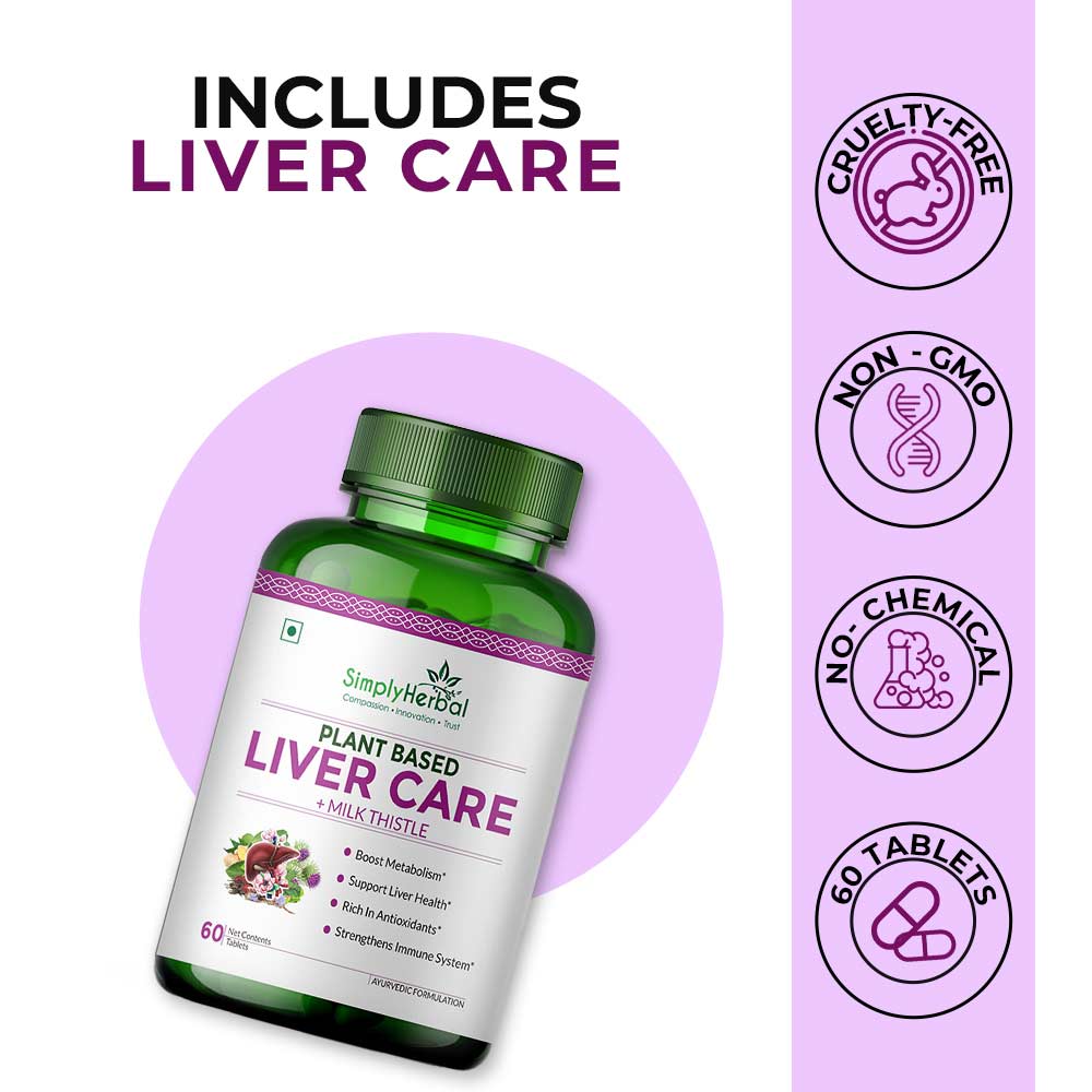 5 - Simply Herbal Plant Based Liver Detox + Milk Thistle (Pack of 2),  60 capsules 