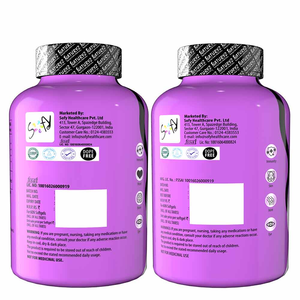 4 - Naturyz Triple Strength Omega 3 Fish Oil 60 Softgels & Triple Strength Omega 3 Fish Oil  with Vitamin D Vanilla 60 Softgels Combo,  2 Piece(s)/Pack 