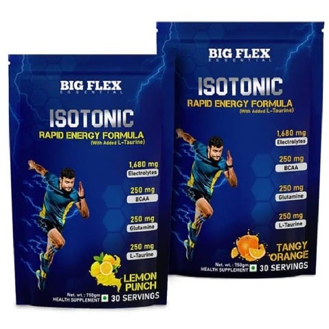 1 - Big Flex Isotonic,  1.65 lb  Lemon Punch & Tangy Orange (Pack of 2) 