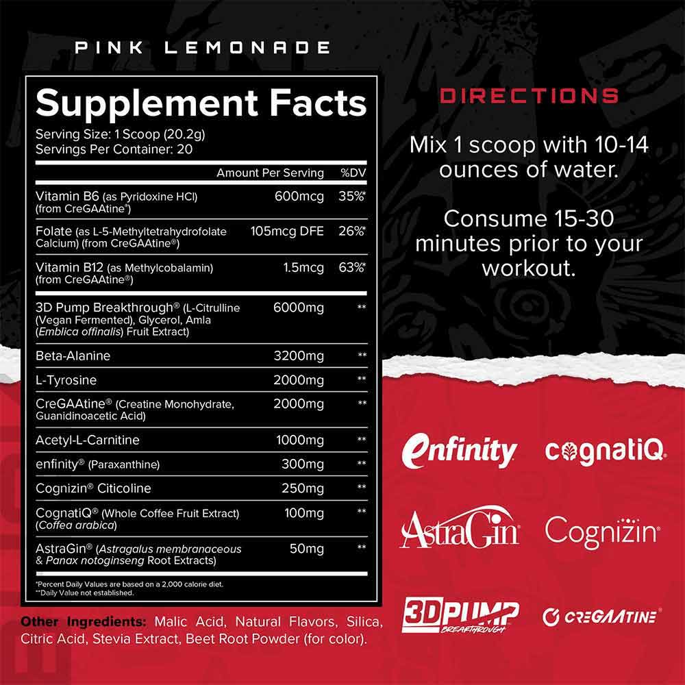 3 - Unmatched BH2K Pre-Workout,  0.89 lb  Blood Orange Lime 