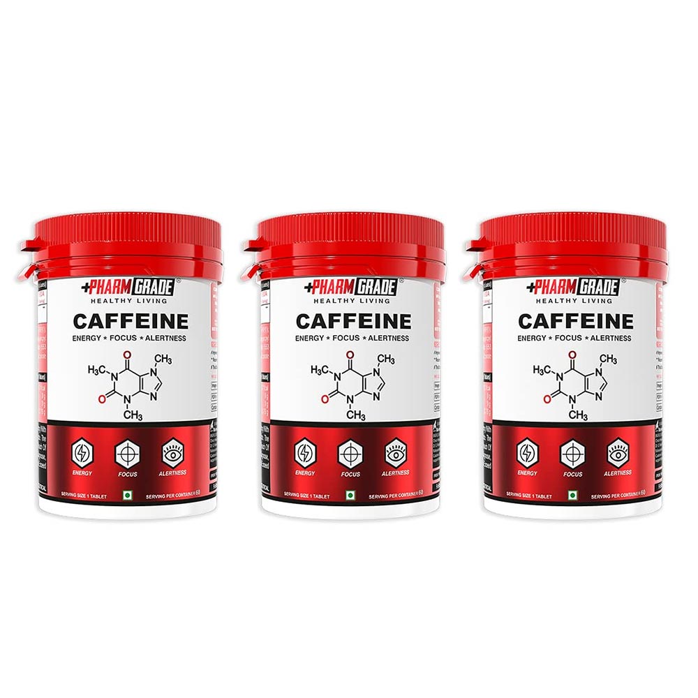 1 - Pharmgrade Healthy Living Caffeine,  60 tablet(s)  Unflavoured (Pack of 3) 
