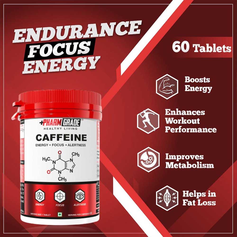 3 - Pharmgrade Healthy Living Caffeine,  60 tablet(s)  Unflavoured (Pack of 3) 