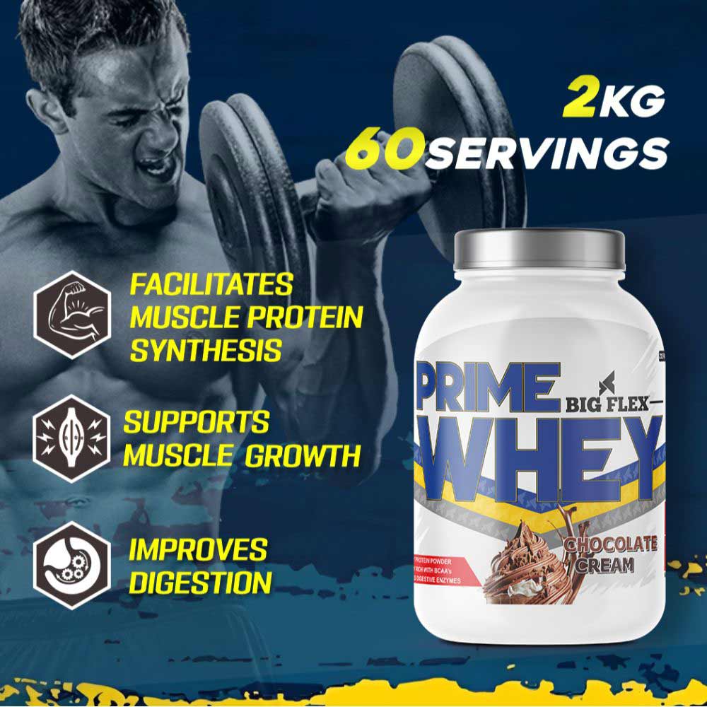 4 - Big Flex Prime Whey Protein,  4.4 lb  Chocolate Cream 