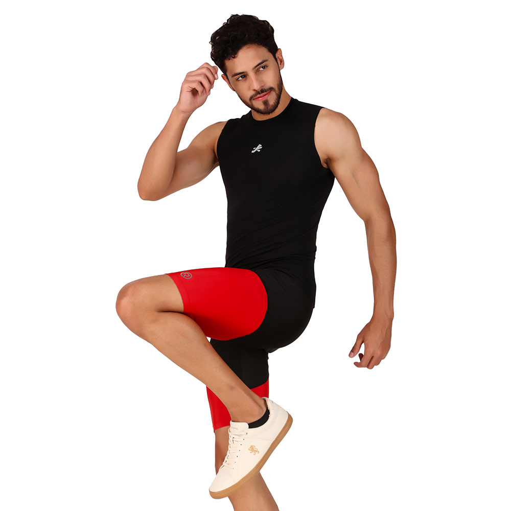 8 - Redesign Nylon Compression Cut Sleeve Tshirt,  Black  Medium 