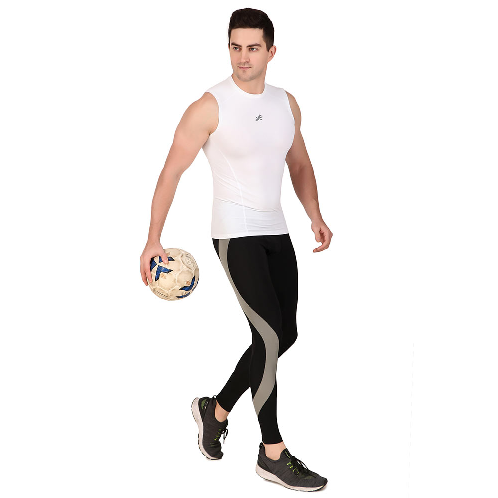 14 - Redesign Nylon Compression Cut Sleeve Tshirt,  White  XXL 