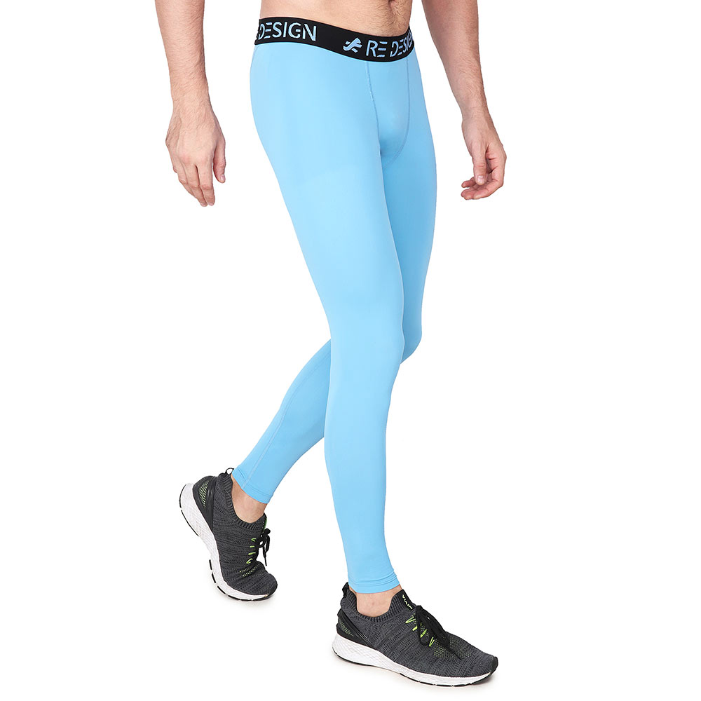 2 - Redesign Nylon Compression Pant,  Aqua Blue  Large 