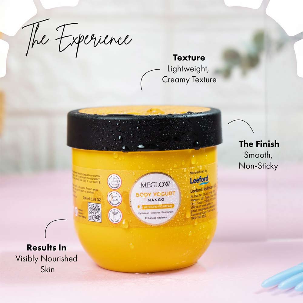 3 - Meglow Body Yogurt,  200 ml  Mango for Instant Hydration 