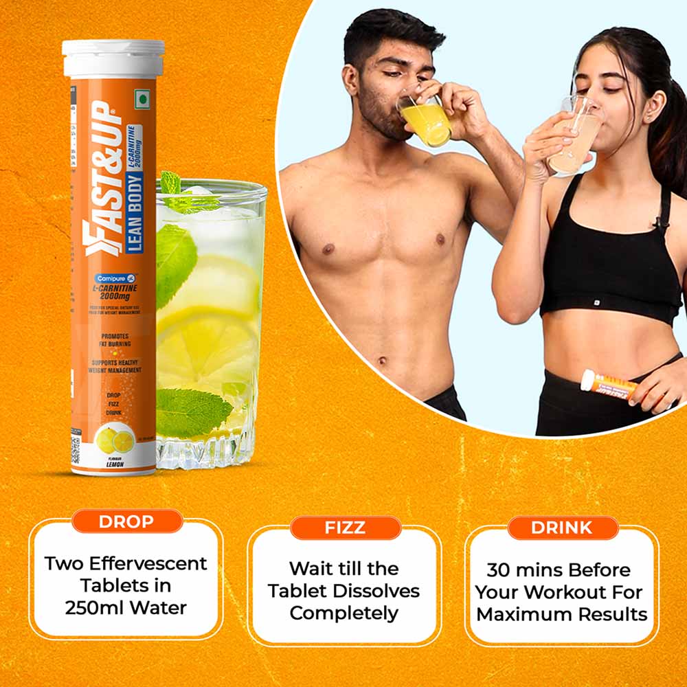 9 - Fast & Up Lean Body with L-Carnitine 2000mg,  20 tablet(s)  Lemon (Pack of 2) 