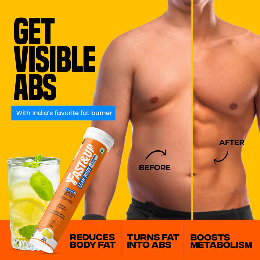 8 - Fast & Up Lean Body with L-Carnitine 2000mg,  20 tablet(s)  Lemon (Pack of 3) 