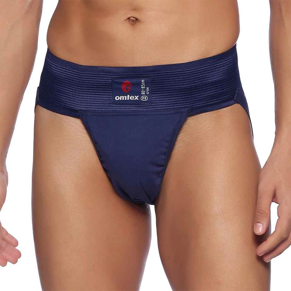 1 - Omtex Gym Supporter (Pack of 2),  Small  Navy Blue 