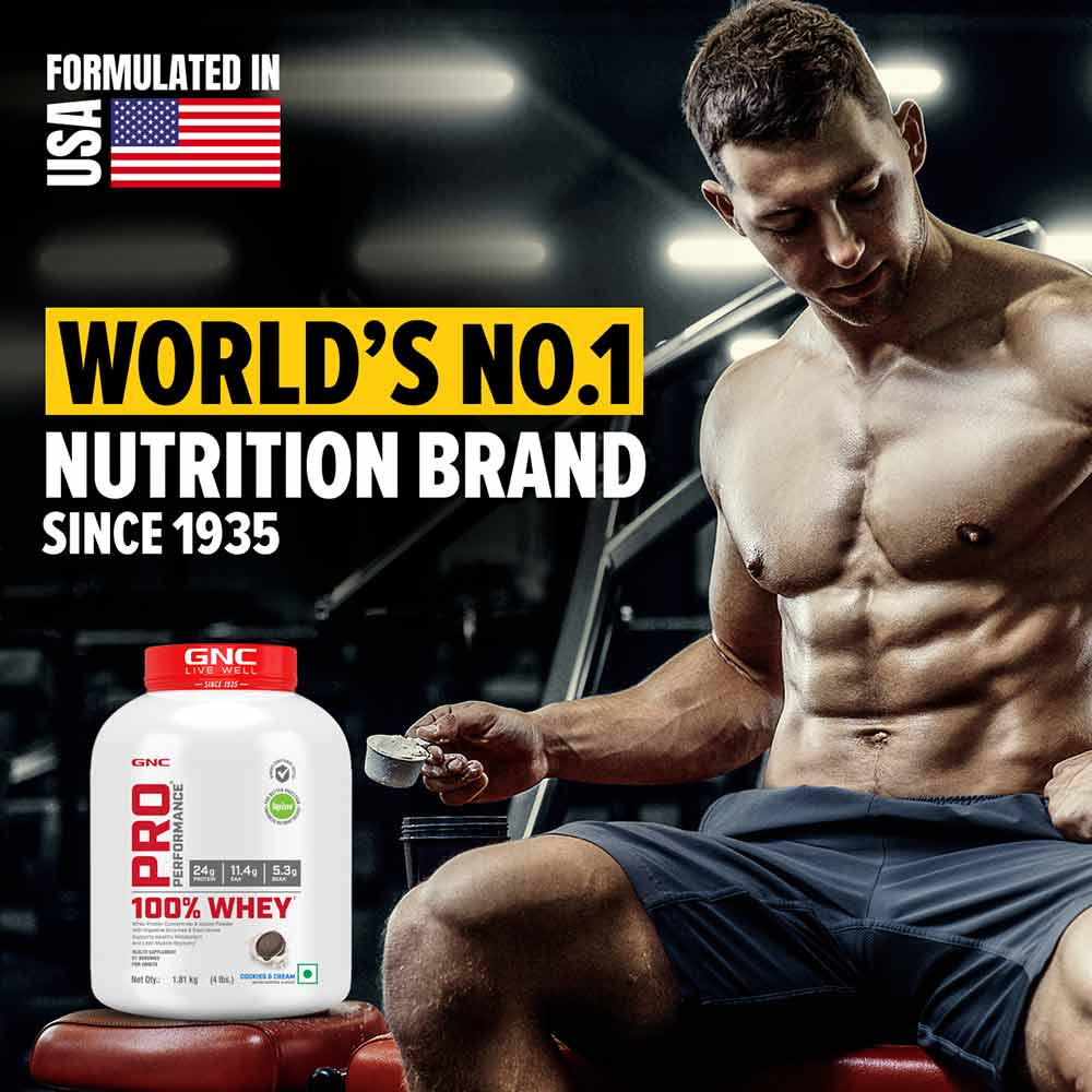 2 - GNC Pro Performance 100% Whey Protein,  4 lb  Cookie & Cream 